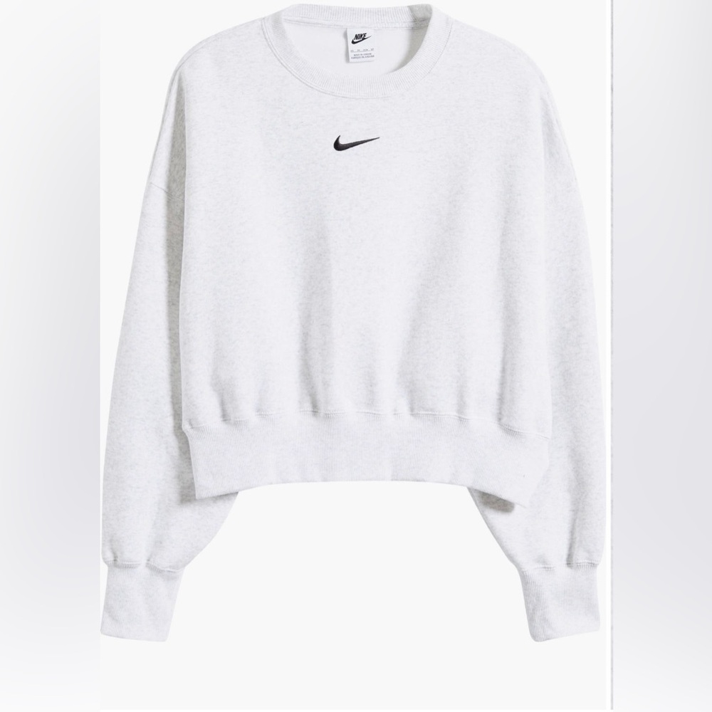 NIKE NEW Phoenix Fleece Crewneck sweatshirt size Small Birch Heather Color - Picture 5 of 8